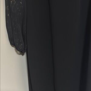 Elegant Black Sheer Sleeve Dress